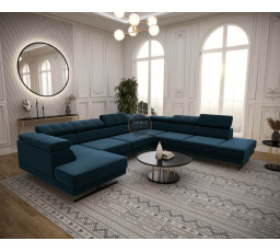 NAROŻNIK EMPORIO MAX II 300X350X180 - prawa , Odcienie niebieskiego