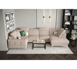 NAROŻNIK TAPICEROWANY MALIBU MAX II 180x350x182 CM - Odcienie beżu , Strona lewa