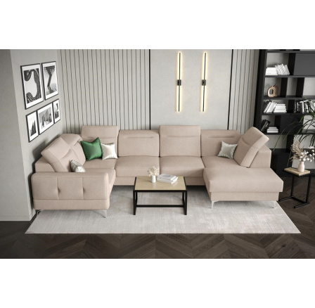 NAROŻNIK TAPICEROWANY MALIBU MAX II 180x350x182 CM - Odcienie beżu , Strona lewa