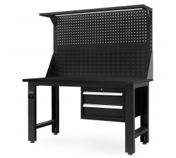 LOGAN műhelyasztal, 1500 x 1700 x 750 mm, All Black: fekete