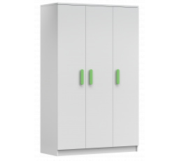 3D SMYK I - 19 Gardróbszekrény, Fehér Matt/Zöld