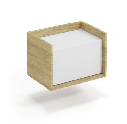 MOBIUS LOWBOARD 1D szekrény, természetes/fehér