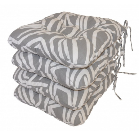 Sedák UNI látka šedobílá mozaika set 4 kusy