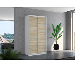 Tolóajtós szekrény RIVA 100 Fehér+Sonoma