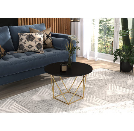 LIAM Dohányzóasztal Arany+Fekete