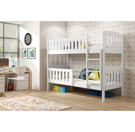 KUBUŚ PIĘTROWE RAMA BIAŁY BEZ SZUFLADY BEZ MATERACY 90 X 200 KPL