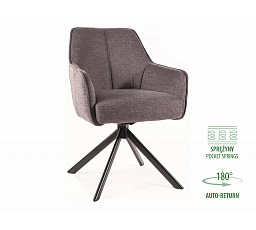 NOTTI étkező forgószék rugós üléssel, Sötétszürke 18/Fekete