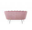 Sofa SF1-FXJG bársonyos rózsaszín, ezüst lábakkal