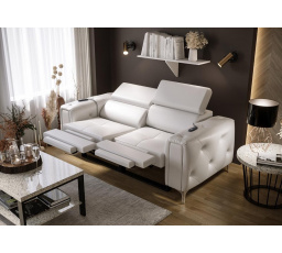 SOFA ORION II RELAX 190 CM SKÓRA NATURALNA - Skóra biała