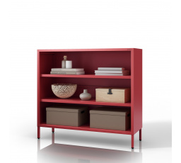 Alacsony fém polc piros Modern LUCA, 1000 x 900 x 350 mm