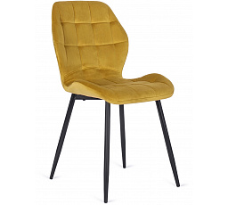 Krzesło LUCKY Musztardowe Welurowe