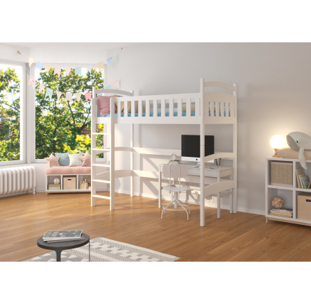 MIAGO 200x90 Fehér galériás emeletes ágy