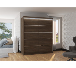 Tolóajtós szekrény LED világítással SPECTRA 180 Choco+Choco