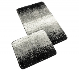 Koupelnová sada předložek SILVER 60x100+60x50cm šedá/černá