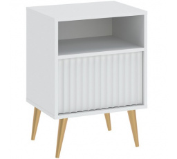 BARCELONA 1S éjjeliszekrény, Fehér/Arany