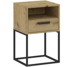 Éjjeliszekrény CADRO 1S 40 NR5, Artisan Tölgy/Fekete