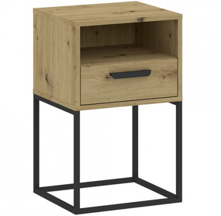 Éjjeliszekrény CADRO 1S 40 NR5, Artisan Tölgy/Fekete