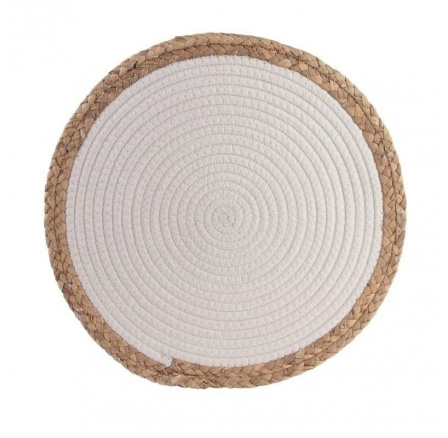 Fehér tengeri fű tányéralátét, 38 cm