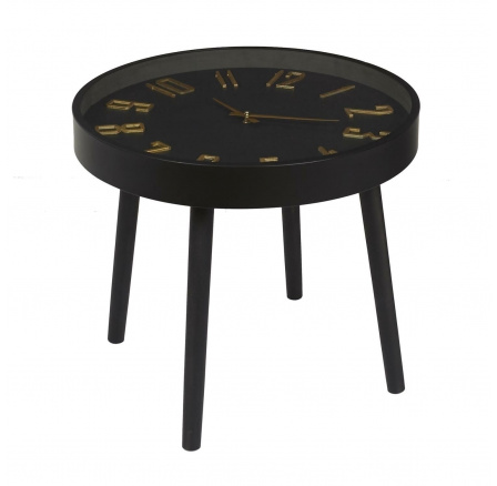 Telis fekete dohányzóasztal órával