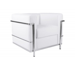 Kubik fotel fehér bőr TP