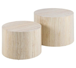 2 darab Dice kerek travertin asztal szett