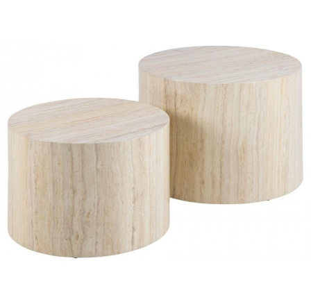 2 darab Dice kerek travertin asztal szett