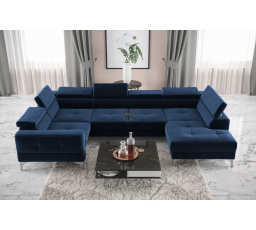 NAROŻNIK ROZKŁADANY TOSCANIA MAX I 170x350x185 CM - lewa , Odcienie granatu