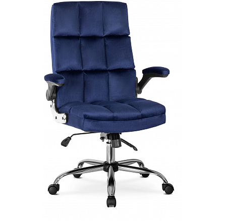 Fotel Obrotowy LONDON Granatowy Welurowy