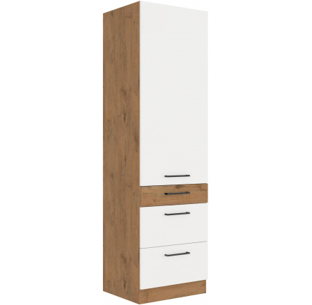 Kuchyňská skříň VEGAS - 60 DKS-210 3S 1F, Dub Lancelot / Bílý lesk