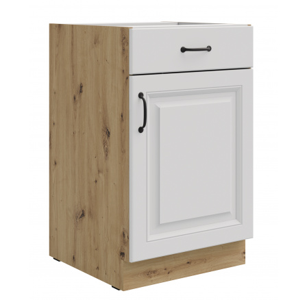 Dolní skříňka STELLO - 50 D 1F 1S BB, Dub Artisan/Bílý mat
