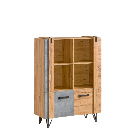 LOFTER polc - LO4, Wotan Tölgy + Millenium Beton