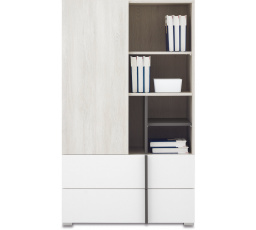 REMO RM6 komód, Fehér Wilton Tölgy/Fehér Lux/Antracit