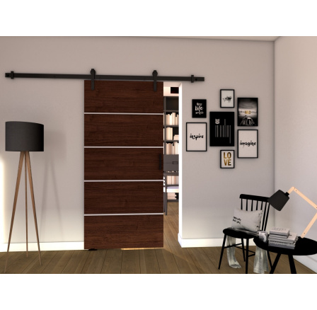 Posuvné dveře LOFT B90, Wenge/Černá Posuvné dveře LOFT B90, Wenge/Černá