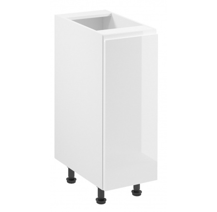 ASPEN D30 alsó konyhaszekrény - Bal, Fehér/Fényes fehér