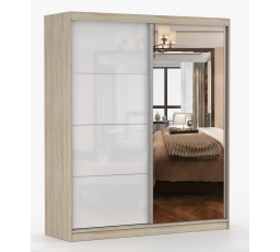 MULTI 35 gardróbszekrény - 183 cm, Sonoma Tölgy/Fehér Fényes