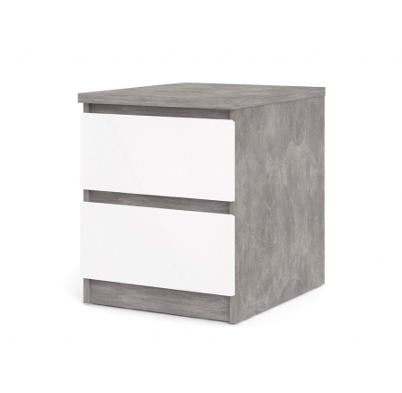 Noční stolek SIMPLICITY 230, Beton/Bílý lesk Noční stolek SIMPLICITY 230, Beton/Bílý lesk