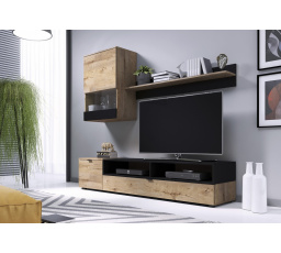 SNAP nappali fal, lefkas tölgy/fekete matt