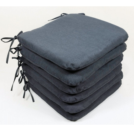 Sedák 40x40 cm látka tmavě šedý melír - set 6 kusů