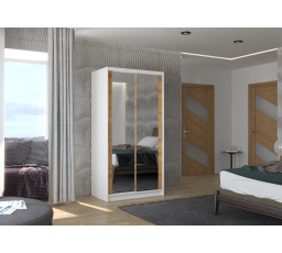 Tolóajtós szekrény tükörrel NEVIO 100 Fehér+Artisan