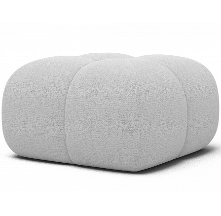 Kárpitozott puff Covio, fehér buklé Royal 01 85x52