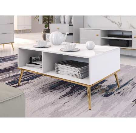 Goldin 08 Biały alpejski/Biały połysk - stolik