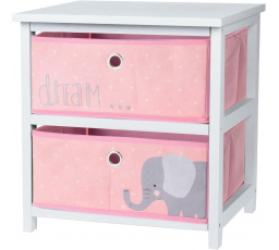 Gyermek szekrény Oland 2 fiókkal rózsaszín