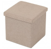 Taburet s úložným prostorem, béžová, látka, TAB-461 CRM2