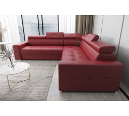 NAROŻNIK MARGO MAX 270×270 SKÓRA NATURALNA - Strona lewa , Skóra czerwona