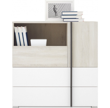 REMO RM8 komód, Fehér Wilton Tölgy/Fehér Lux/Antracit