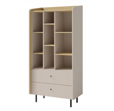 ALESSIO AE 6 polc, Bézs-homok/Tölgy olajozott