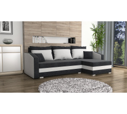 Rohová sedací souprava Fabian UNI černá/bílá