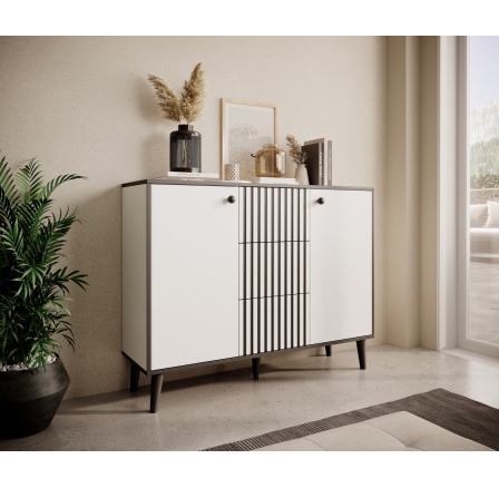 FADI komód Fehér+Fekete