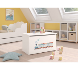 Játéktároló láda DARIA White+Railway