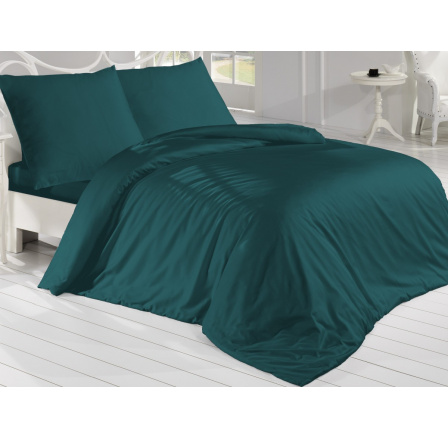 Francouzské povlečení Satén 240x220, 70x90cm petrolové